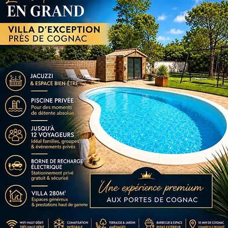 12 Personnes Avec Piscine, Jacuzzi Et Sauna Pres De Cognac *